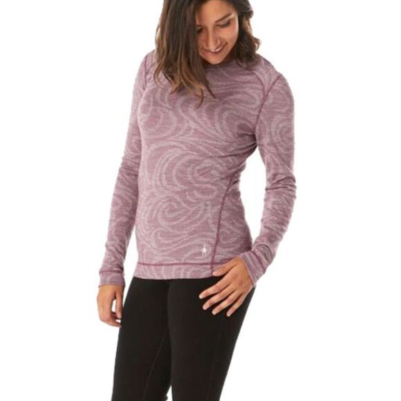 Smartwool Purple Merino 250 Base Layer Pattern Crew Long Sleeve Top Size XL - Picture 1 of 16